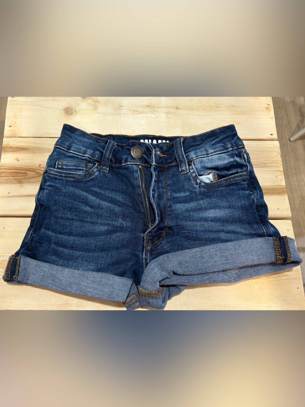 Dark Wash Denim Cuffed Women’s Shorts